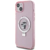 Karl Lagerfeld KLHMP15SHMRSKCP Apple iPhone 15/ 14 / 13 6.1″ rožinės spalvos kietas dėklas Ring Stand Karl&Choupett