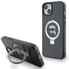 Karl Lagerfeld KLHMP15SHMRSKHK Apple iPhone 15/ 14 / 13 6.1″ juodos spalvos kietas dėklas Ring Stand Karl Head Ma
