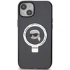 Karl Lagerfeld KLHMP15SHMRSKHK Apple iPhone 15/ 14 / 13 6.1″ juodos spalvos kietas dėklas Ring Stand Karl Head Ma