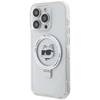 Karl Lagerfeld KLHMP15XHMRSCHH Apple iPhone 15 Pro Max 6.7″ baltos spalvos kietas dėklas Ring Stand Choupette Head