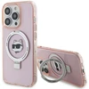 Karl Lagerfeld KLHMP15XHMRSCHP Apple iPhone 15 Pro Max 6.7″ rožinės spalvos kietas dėklas Ring Stand Choupette Head