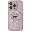 Karl Lagerfeld KLHMP15XHMRSCHP Apple iPhone 15 Pro Max 6.7″ rožinės spalvos kietas dėklas Ring Stand Choupette Head