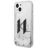Karl Lagerfeld Liquid Glitter Big KL dėklas iPhone 14 telefonui - sidabrinis