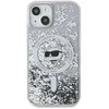 Dėklas Karl Lagerfeld Liquid Glitter Choupette Head MagSafe dėkliukas iPhone 13“ – skaidrus