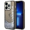 Karl Lagerfeld Liquid Glitter Elong dėklas iPhone 14 Pro Max - juodas