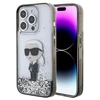Karl Lagerfeld KLHCP15LLKKNSK Apple iPhone 15 Pro 6.1″ skaidrus kietas dėklas Liquid Glitter Ikonik
