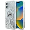 Karl Lagerfeld KLHMP16MLGKCSGH Apple iPhone16 Plus 6.7″ kietas dėklas skaidrus Liquid Glitter Karl&Choupette