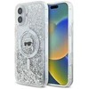 Karl Lagerfeld KLHMP16MLGKISGH Apple iPhone 16 Plus 6.7″ kietas dėklas skaidrus Liquid Glitter Karl Head Mag
