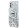 Karl Lagerfeld KLHMP16MLGKISGH Apple iPhone 16 Plus 6.7″ kietas dėklas skaidrus Liquid Glitter Karl Head Mag
