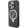 Karl Lagerfeld KLHMP13XHMRSKCK Apple iPhone 13 Pro Max 6.7″ juodos spalvos kietas dėklas Ring Stand Karl&Choupettt
