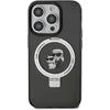 Karl Lagerfeld KLHMP13XHMRSKCK Apple iPhone 13 Pro Max 6.7″ juodos spalvos kietas dėklas Ring Stand Karl&Choupettt