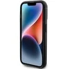 Karl Lagerfeld metalinis dėklas su iPhone 15 Pro logotipu su akmenimis - juodas