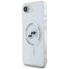 Karl Lagerfeld Metalo IML Karl & Choupette Galvų MagSafe iPhone 16e dėklas - Baltas