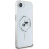 Karl Lagerfeld Metalo IML Karl & Choupette Galvų MagSafe iPhone 16e dėklas - Baltas