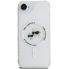 Karl Lagerfeld Metalo IML Karl & Choupette Galvų MagSafe iPhone 16e dėklas - Baltas