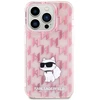 Karl Lagerfeld Monogram Choupette - dėklas skirtas Apple iPhone 15 Pro Max Rožinė
