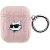 Karl Lagerfeld KLA2PGCHPP AirPods 1/2 dėklas rožinės spalvos Monogram Choupette Head