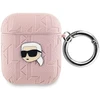 Apple AirPods Karl Lagerfeld Cover Monogram Karl Head ausinių dėklas rožinės spalvos