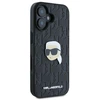 Karl Lagerfeld KLHCP16SPGKLKIPK iPhone 16 6.1″ juodos spalvos kietas dėklas Monogram Karl Head Pin