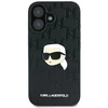 Karl Lagerfeld KLHCP16SPGKLKIPK iPhone 16 6.1″ juodos spalvos kietas dėklas Monogram Karl Head Pin