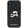 Karl Lagerfeld KLHCP16SPGKLKCPK Apple iPhone 16 6.1″ juodos spalvos kietas dėklas Monogram Karl&Chaoupette Head Pi