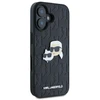 Karl Lagerfeld KLHCP16SPGKLKCPK Apple iPhone 16 6.1″ juodos spalvos kietas dėklas Monogram Karl&Chaoupette Head Pi