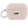 Karl Lagerfeld Monogramos dėklas su Karl galvos dizainu AirPods Pro 3 - Rožinis