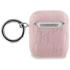 Karl Lagerfeld Monogramos Karl & Choupette galvos dėklas, skirtas AirPods 1 / 2 - rožinis