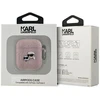 Karl Lagerfeld Monogramos Karl & Choupette galvos dėklas, skirtas AirPods 1 / 2 - rožinis