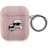 Karl Lagerfeld Monogramos Karl & Choupette galvos dėklas, skirtas AirPods 1 / 2 - rožinis