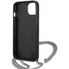 Karl Lagerfeld KLHCP13MPMK Apple iPhone 13 / 14 / 15 6,1″ kietas dėklas juodos spalvos Leather Textured and Chain