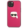 Dėklas Karl Lagerfeld HARDCASE KLHCP13SPKMP 13 MINI LEATHER IKONIK KARL'S HEAD METAL Rožinis