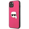Dėklas Karl Lagerfeld HARDCASE KLHCP13SPKMP 13 MINI LEATHER IKONIK KARL'S HEAD METAL Rožinis
