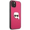 Dėklas Karl Lagerfeld HARDCASE KLHCP13SPKMP 13 MINI LEATHER IKONIK KARL'S HEAD METAL Rožinis