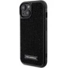 Karl Lagerfeld Rhinestone Logo Metal Plate dėklas iPhone 15 - juodas