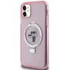 Karl Lagerfeld KLHMN61HMRSKCP Apple iPhone 11/ Xr 6.1″ rožinės spalvos kietas dėklas Ring Stand Karl&Choupettte Mag