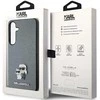 Karl Lagerfeld S24 S921 deklas pilka/pilka Saffiano Karl &amp; Choupette Metalinis smeigtukas