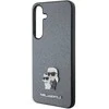 Karl Lagerfeld S24 S921 deklas pilka/pilka Saffiano Karl &amp; Choupette Metalinis smeigtukas