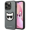 Karl Lagerfeld KLHCP14LSAPCHG Apple iPhone 14 Pro 6,1″ kietas dėklas sidabrinis Saffiano Choupette Head Patc