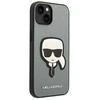 „Karl Lagerfeld Saffiano Karl's Head Patch“ dėklas, skirtas „iPhone 14“ - sidabrinis