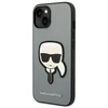 „Karl Lagerfeld Saffiano Karl's Head Patch“ dėklas, skirtas „iPhone 14“ - sidabrinis