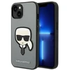 „Karl Lagerfeld Saffiano Karl's Head Patch“ dėklas, skirtas „iPhone 14“ - sidabrinis