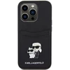 Karl Lagerfeld KLHCP15LSAPKCNPK Apple iPhone 15 Pro 6.1" juodos spalvos kietas dėklas Saffiano Cardslot Karl&Choup
