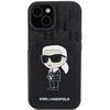 Karl Lagerfeld KLHCP15SSAKKNSCK Apple iPhone 15 / 14 / 13 6.1″ juodos spalvos kietas dėklas Saffiano Cardslots and
