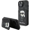 Karl Lagerfeld KLHCP15SSAKKNSCK Apple iPhone 15 / 14 / 13 6.1″ juodos spalvos kietas dėklas Saffiano Cardslots and