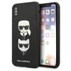Karl Lagerfeld KLHCI65SAKICKCBK Apple iPhone XS Max juodos spalvos kietas dėklas Saffiano Karl&Choupette Head