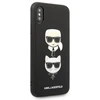 Karl Lagerfeld dėklas, skirtas iPhone X / XS KLHCPXSAKICKCBK juodos spalvos kietas dėklas , skirtas Saffiano Karl-Choupette Head