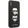 Karl Lagerfeld KLHCI65SAKICKCBK Apple iPhone XS Max juodos spalvos kietas dėklas Saffiano Karl&Choupette Head