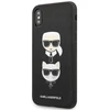 Karl Lagerfeld KLHCI65SAKICKCBK Apple iPhone XS Max juodos spalvos kietas dėklas Saffiano Karl&Choupette Head