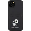 Karl Lagerfeld KLHCP15SSAPKCNPK Apple iPhone 15 / 14 / 13 6.1″ juodos spalvos kietas dėklas Saffiano Cardslot Karl